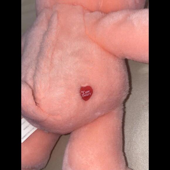 Care Bears 13" Cheer Bear Stuffed Plush Retired Pink Rainbow & Pink Hearts 2002 - Picture 6 of 9